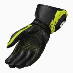 Revit Quantum 2 Leather Gloves -Deals Motorcycle Gloves Store revit gloves quantum 2 neon yellow black img2 5