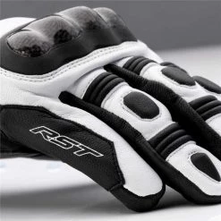RST Sport Mid CE Waterproof Leather Gloves -Deals Motorcycle Gloves Store rst sport mid ce mens waterproof gloves white black img3
